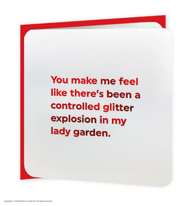 Bright Red Funny ''Lady Garden' Card 