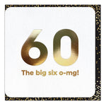 Gold Foil 60th Six o-mg Birthday Card