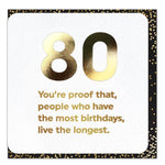 Gold Foil 80th Most Birthdays Birthday Card