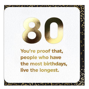 Gold Foil 80th Most Birthdays Birthday Card
