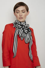 On trend striped scarf in black and white