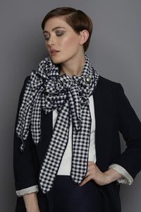 Navy Dogtooth scarf by Rew