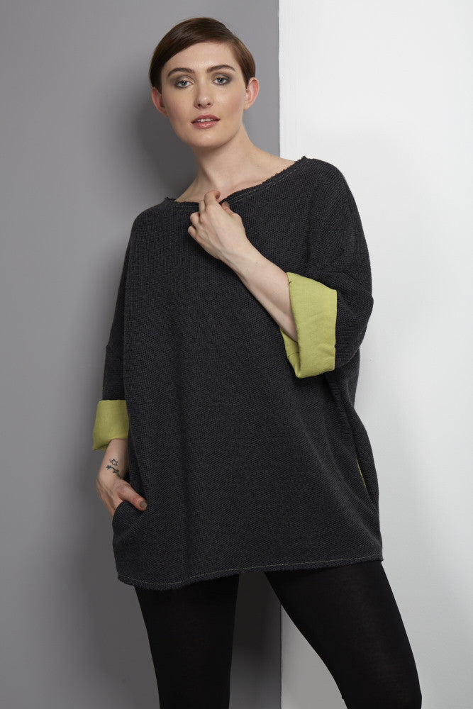 Lime green and grey stylish jumper