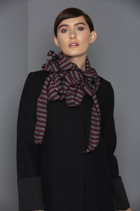 deep pink and black scarf