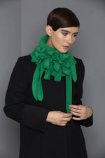 unusual emeral green button scarf