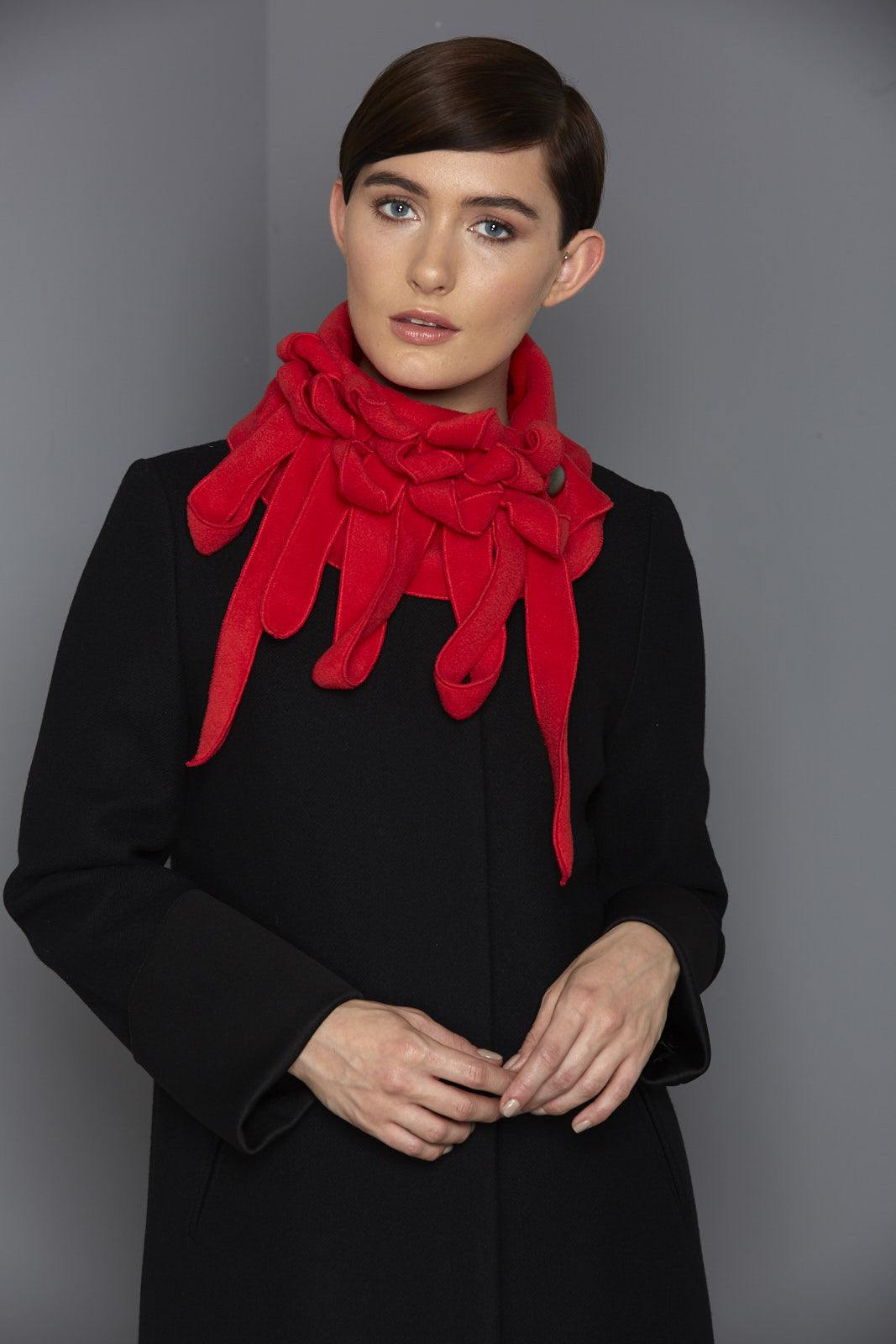 bold red scarf for winter