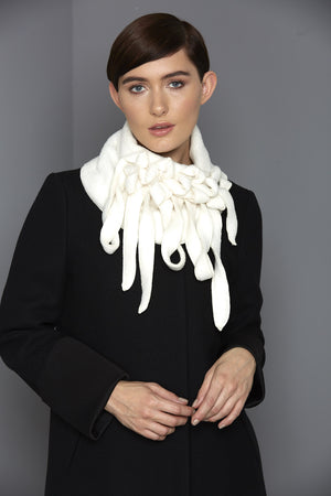 cream fleece scarf