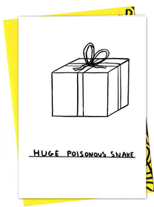 'huge poisonous snake' box card