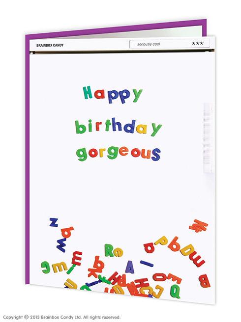 'happy birthday gorgeous' card