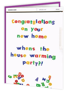 New Home Equals Housewarming Card