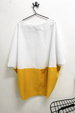 T - TOP - White SeerSucker + Yellow Gold Band