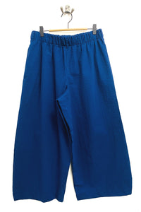Balloon Trousers - Ink Blue Seersucker