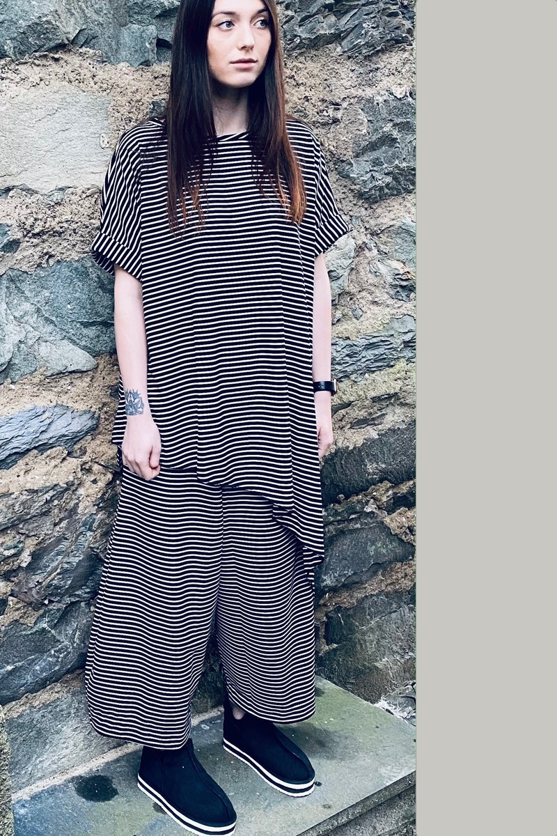 Balloon - Loose Fit Trouser Black White Stripe