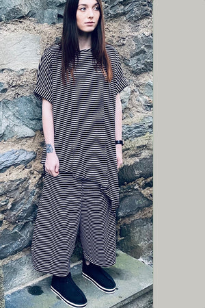 Balloon - Loose Fit Trouser Black White Stripe