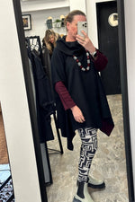 Darlo - Reversible Black/Wine Loose Fit Jumper