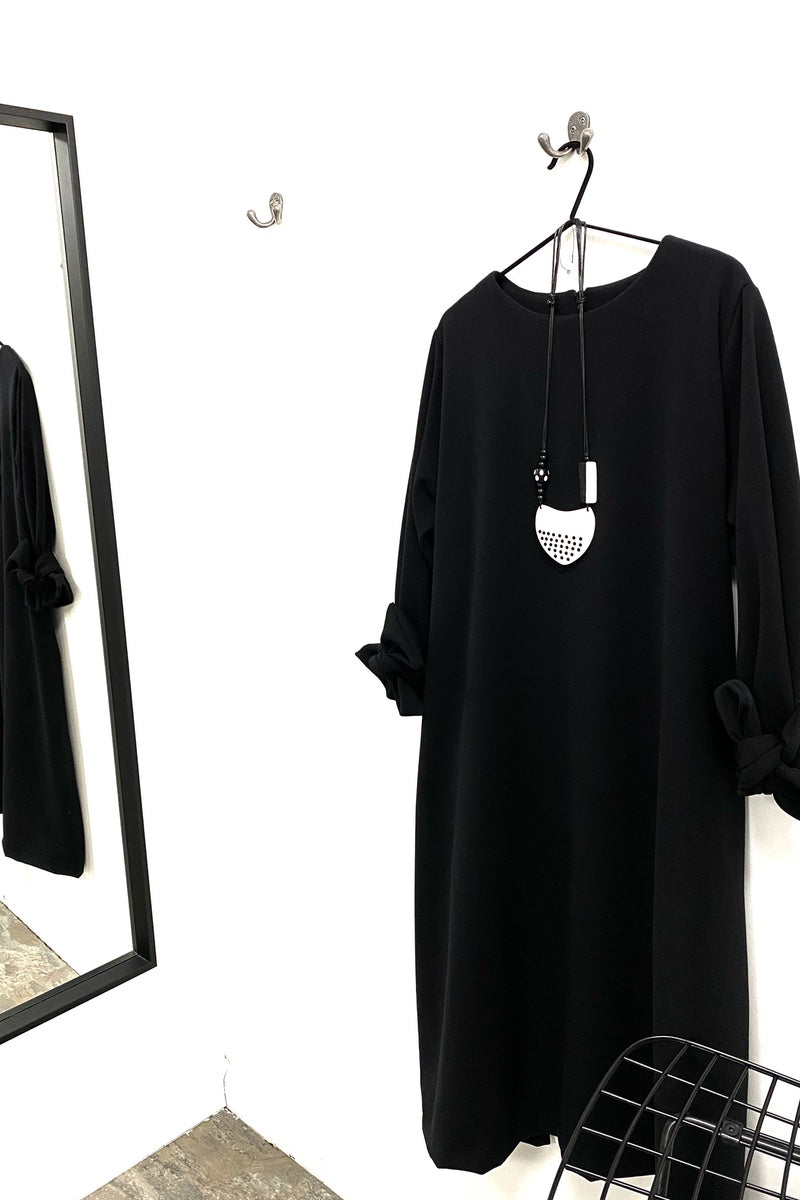 Totes - Black Crepe Fit & Flare Dress