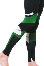 Leggings - Green Black Abstract Blend