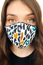 rainbow leopard face mask 