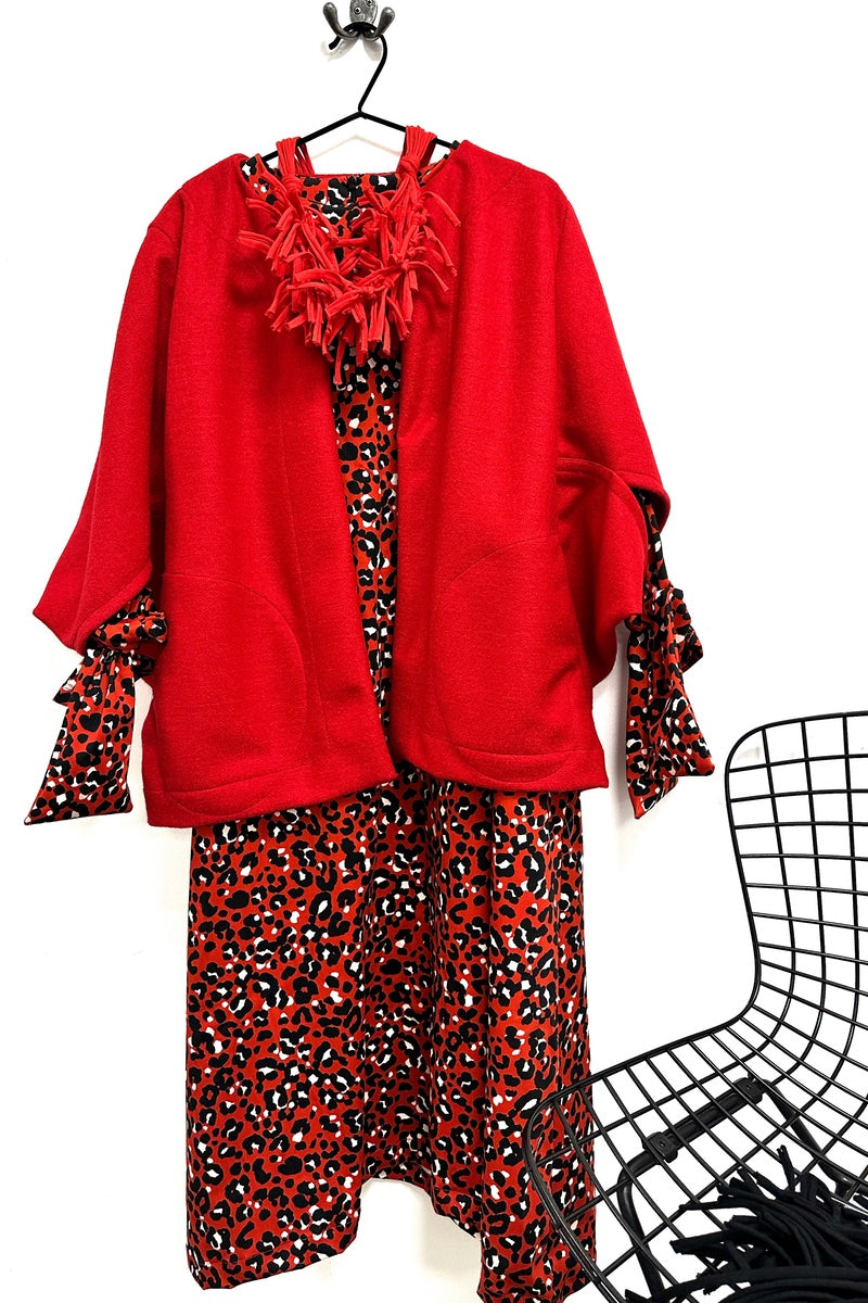 Totes Dress - Bright Red Leopard Fit & Flare
