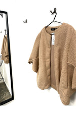 Bouclé Wool Kimono Jacket Caramel