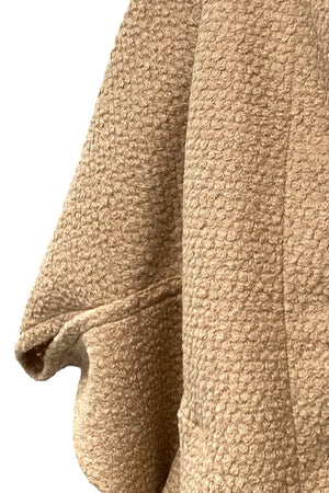Bouclé Wool Kimono Jacket Caramel