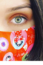 Fabric Face Mask - Chinese Doll Print