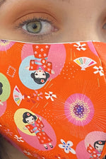Fabric Face Mask - Chinese Doll Print