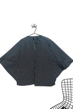 Kimono - Black + White  - Textured Woven Cross