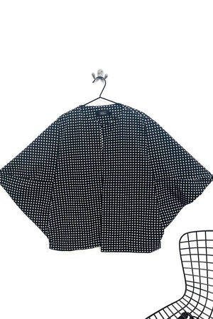 Kimono - Black + White  - Textured Woven Cross