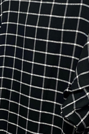 Rach Shirt - Black & White Grid Cotton