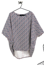T - Top Red Cubes Retro Loose Fitting Top