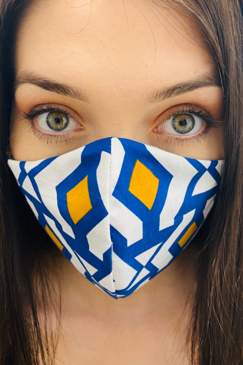 Geometric fabric face barrier mask