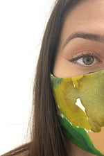 fabric face covering bright colours.