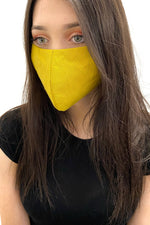 Fabric Face Mask - Yellow linen