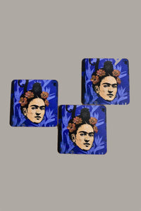 Street Art - FRIDA KAHLO BY UNKNOWN INK Coaster