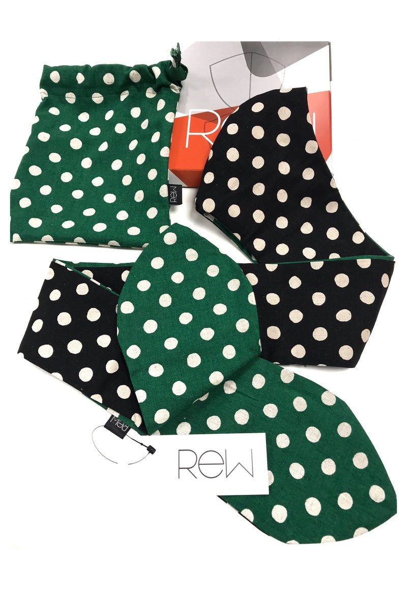 MAScarf© - Polka Dot Green & Black