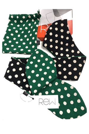 MAScarf© - Polka Dot Green & Black