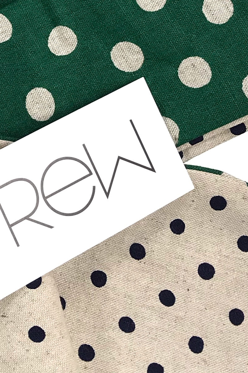 MAScarf - Green Polka + Navy Polka Japanese Cotton