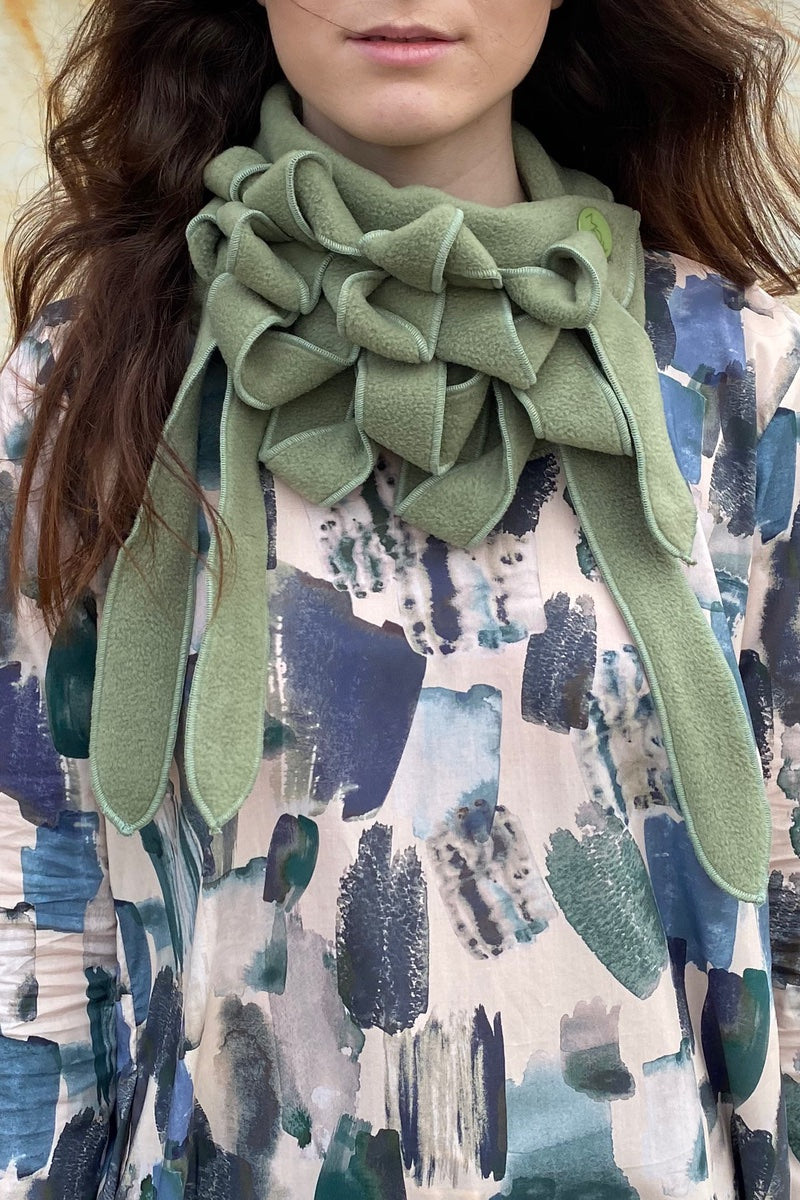 warm cosy collar scarves in green