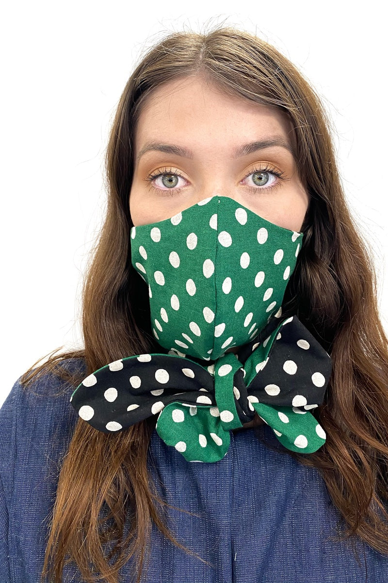 polka dot organic cotton face mask