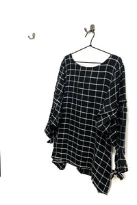 Rach Shirt - Black & White Grid Cotton