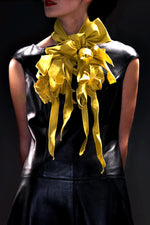 Bright yellow unusual scarf for summer 