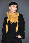 mustard fleece button scarf
