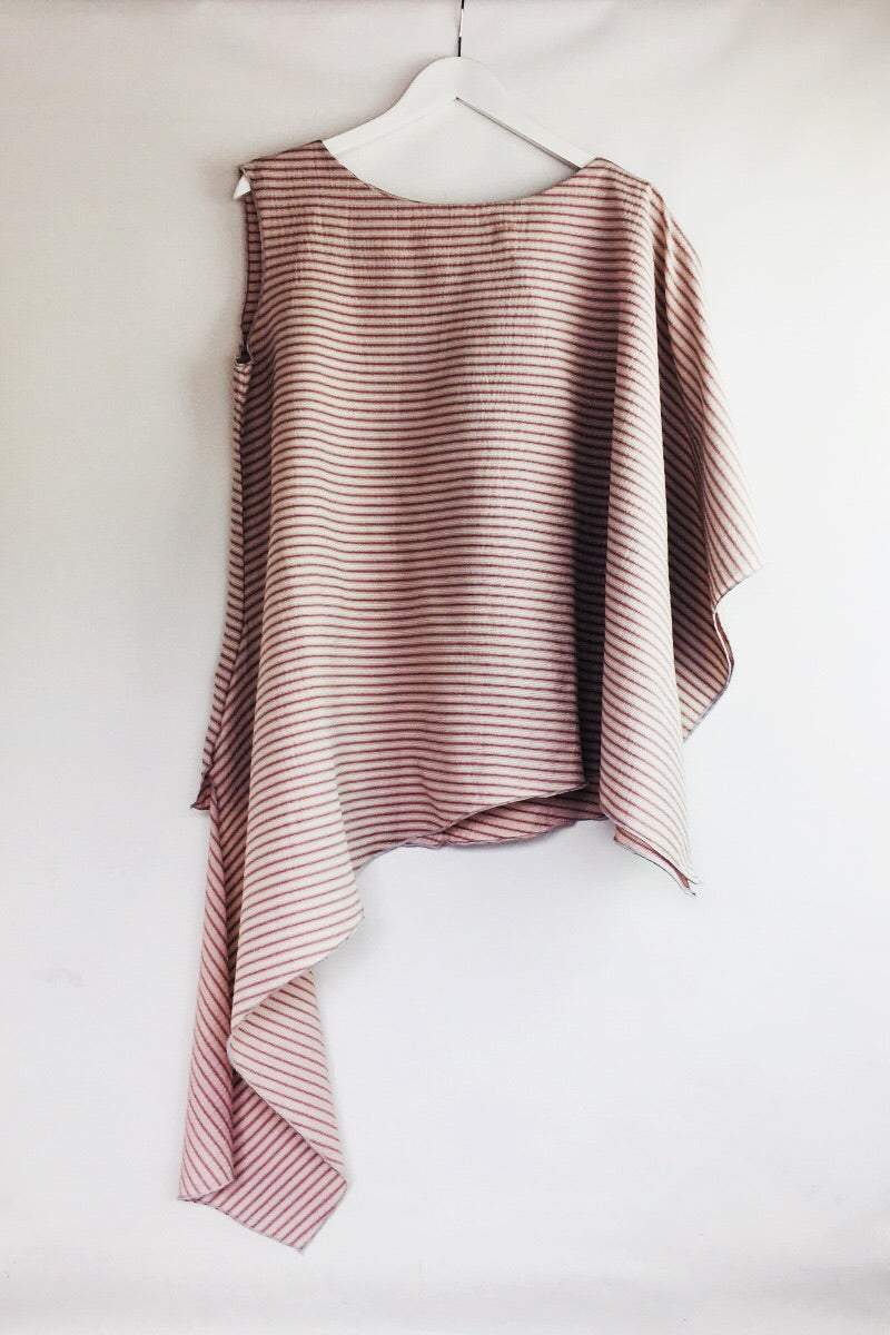 Tori - dusky pink asymmetrical shirt.