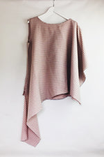 Tori - dusky pink asymmetrical shirt.