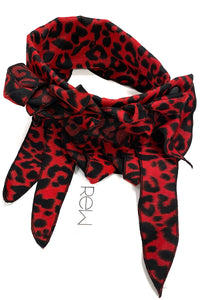 Ruby - Red Leopard Collar Scarf
