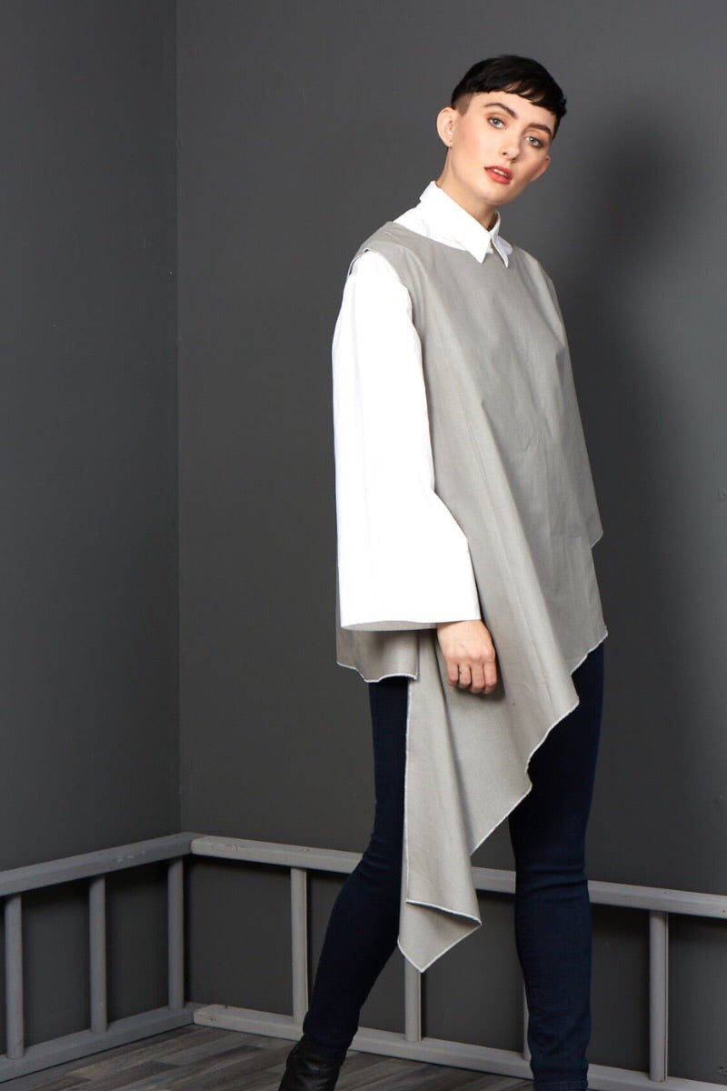 Tori- grey pinstripe loose fit shirt