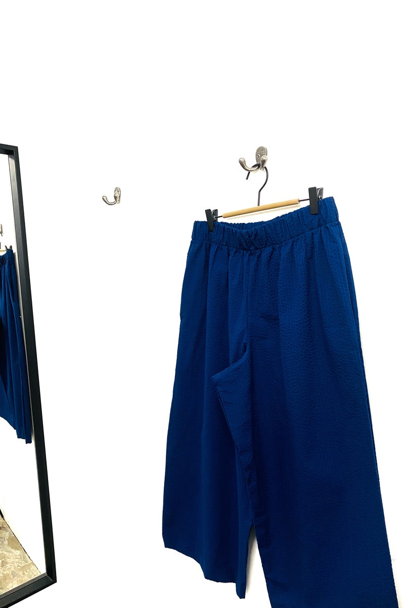 Balloon Trousers - Ink Blue Seersucker