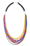 Bright Multi Coloured Strand Necklace Unusual Statement Necklace