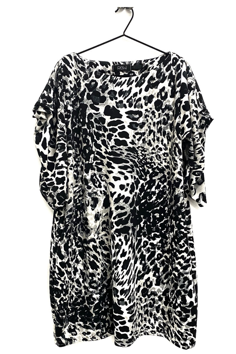 leopard drape loose fit rew clothing dress 